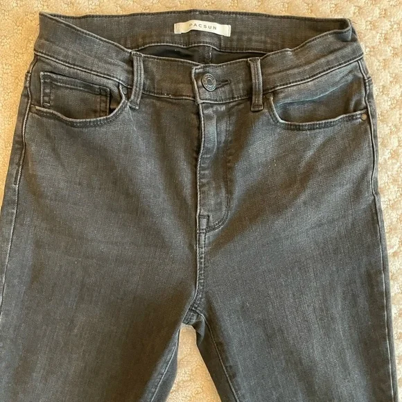 PacSun High Rise Jegging Distressed Denim Jeans Washed Black 26 - Picture 5 of 13